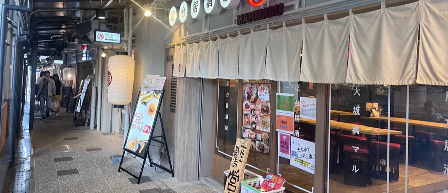 the Ōsaka Man-Maru izakaya, under the railway arches